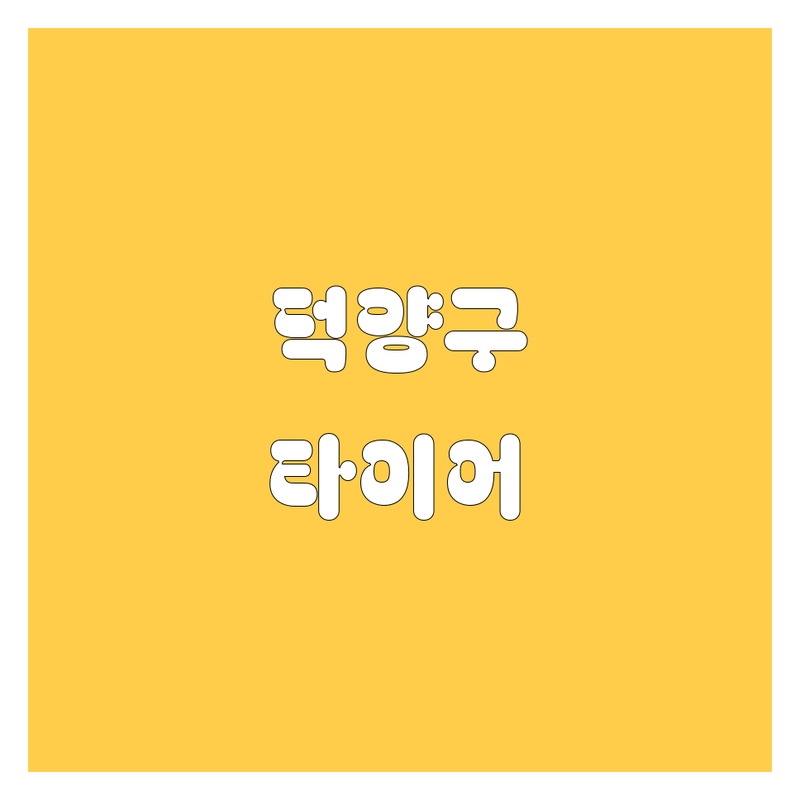 고양시 덕양구 타이어 교체, 꼼꼼 비교하고 후회 없이 선택하세요!
