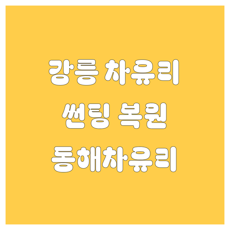 강릉 자동차 유리, 썬팅, 복원 전문 | 동해차유리 상세 가이드 제공