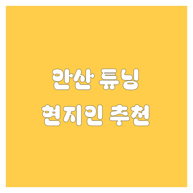 안산 튜닝 정보 모음 | 현지인이 추천하는 BEST 선택