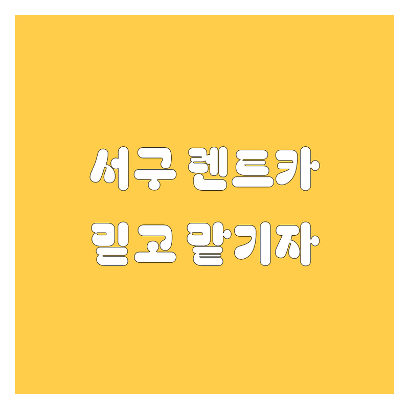 인천 서구 렌트카, 믿고 맡길 수 있는 곳은 어디? | 2024 최신 정보