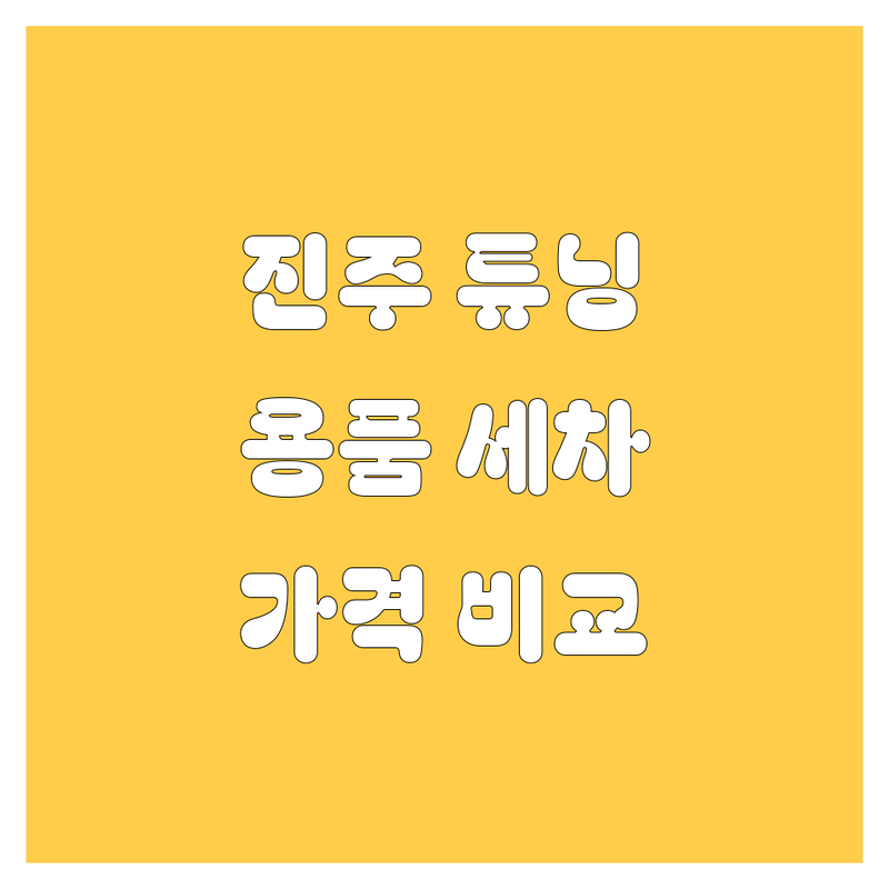 진주 자동차 튜닝, 용품, 세차 한눈에 비교 | 가격부터 서비스까지 완벽 분석