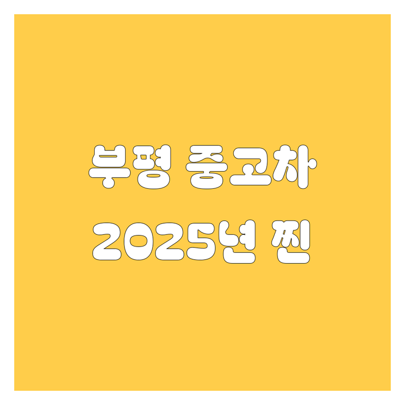 인천 부평 중고차, 2025년 찐후기 총정리!