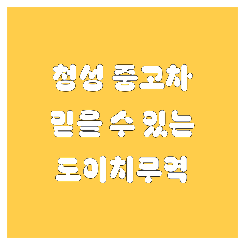 청성에서 믿을 수 있는 중고차, 도이치중고차수출무역에서 찾았지!