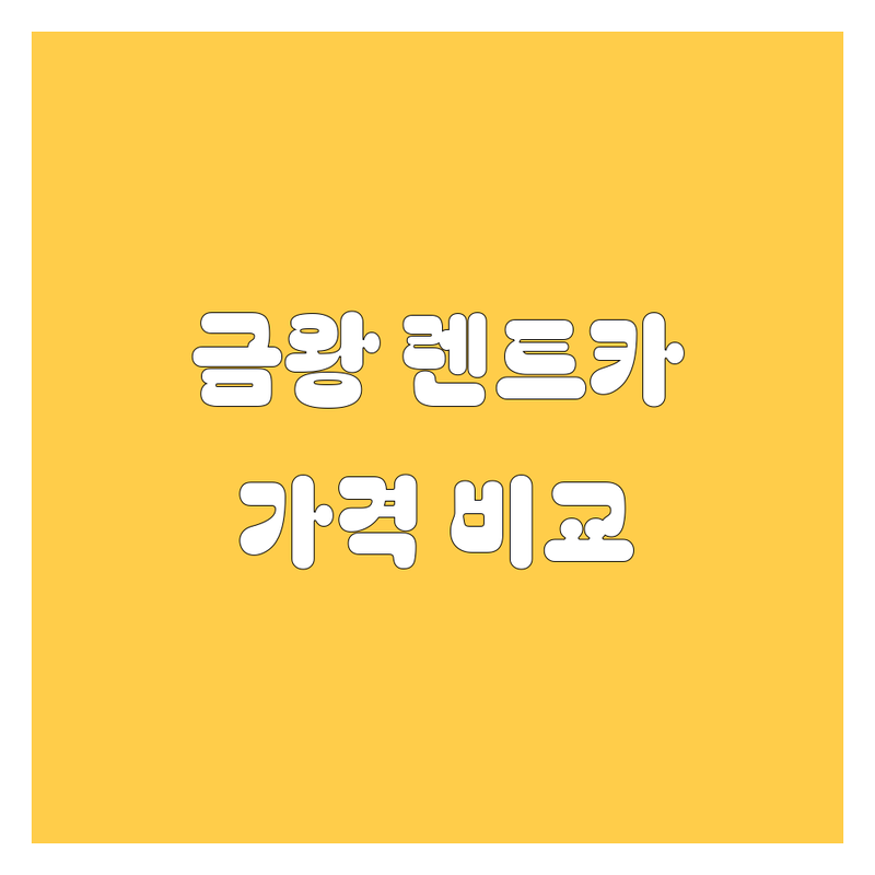 금왕읍 렌트카 한눈에 비교 | 가격부터 서비스까지 완벽 분석