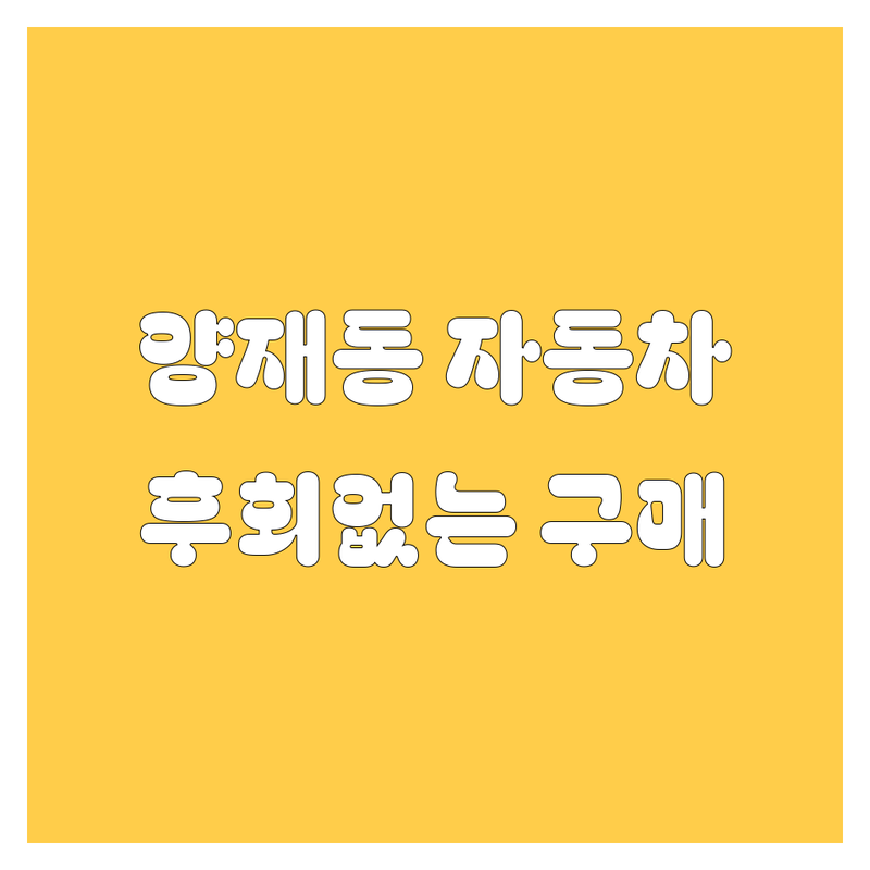 양재동에서 자동차, 어디서 사야 후회 없을까? 2024년 최신 정보 총정리!