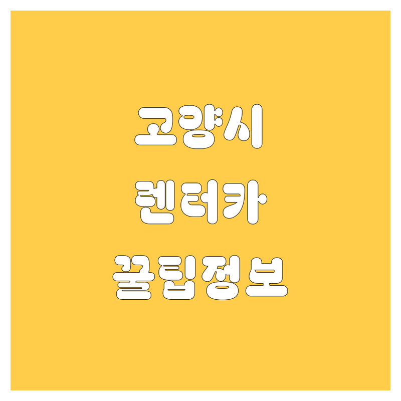 고양시 렌터카, 어디서 빌려야 후회 없을까? 2024 최신 정보 총정리!