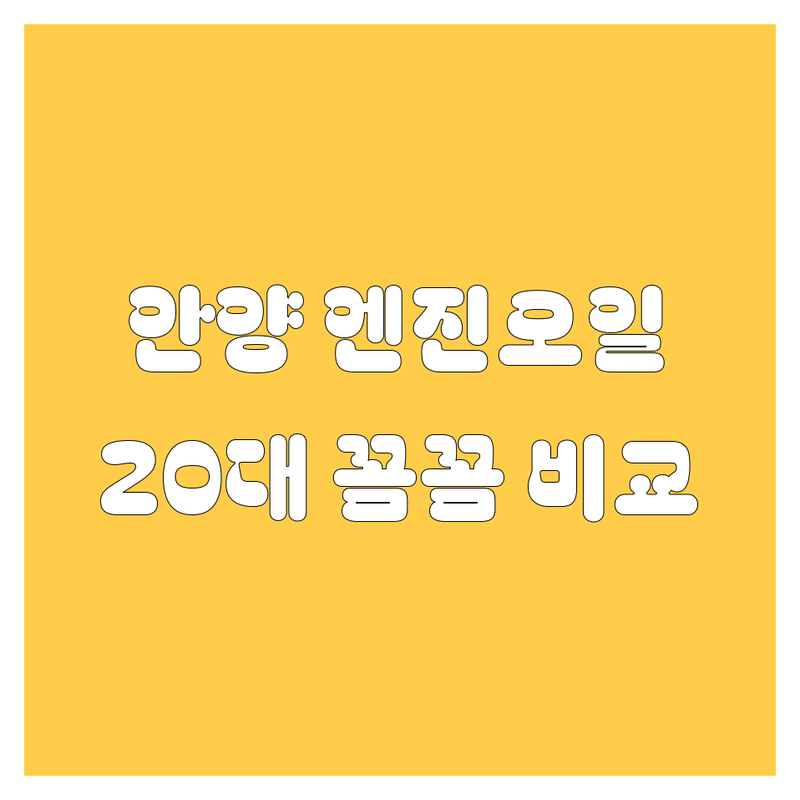 안양 엔진오일, 20대 오빠가 꼼꼼 비교!🚗💨