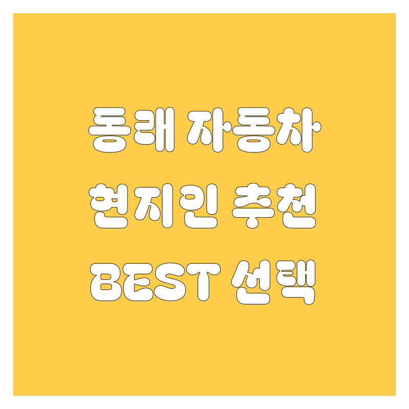 동래 자동차 정보 모음 | 현지인이 추천하는 BEST 선택
