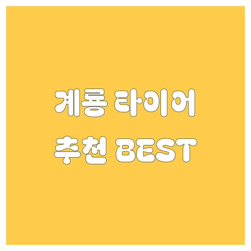 계룡시 타이어 교체 정보 모음 | 현지인이 추천하는 BEST 선택