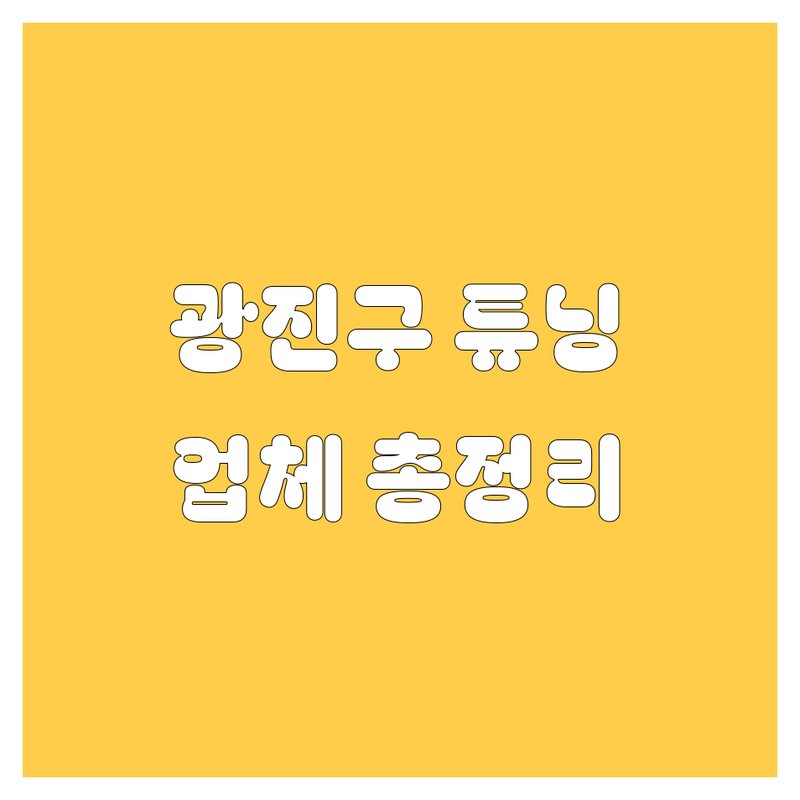 광진구 자동차 튜닝, 부품, 정비 | 현지인이 추천하는 업체 총정리