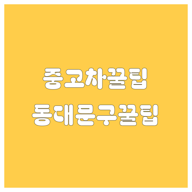 🚗💨 동대문구 중고차, 쿨하게 사는 법! 20대 딜러가 알려주는 꿀팁 🍯