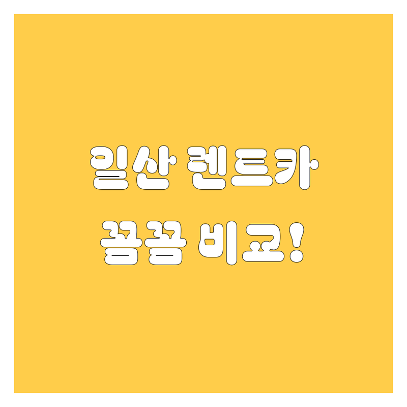 일산 렌트카, 믿고 맡길 수 있는 곳 어디? 🚗💨 가격, 서비스 꼼꼼 비교!