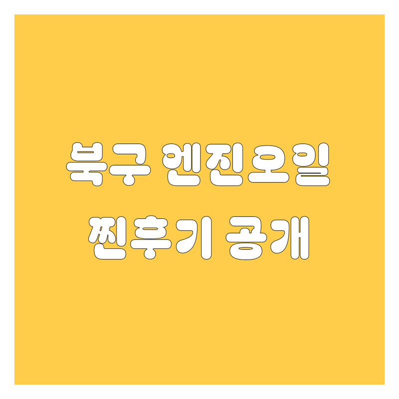 대구 북구 엔진오일, 어디서 갈아야 속 시원할까? 2025년 찐후기 공개!