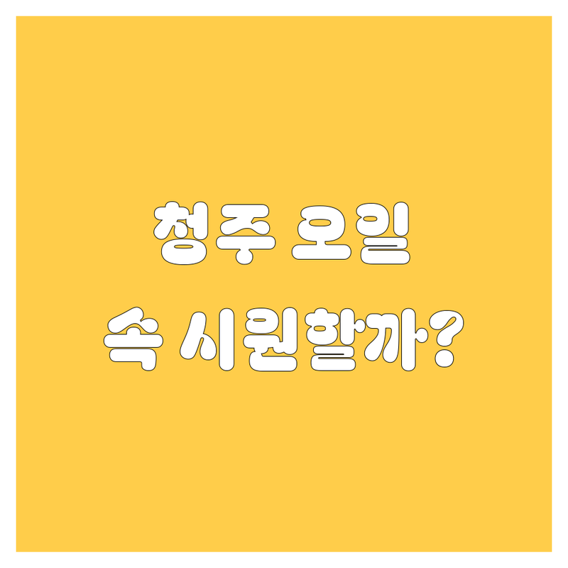 청주 엔진오일, 어디서 갈아야 속 시원할까? 🚗💨 2025년 찐후기 총정리!