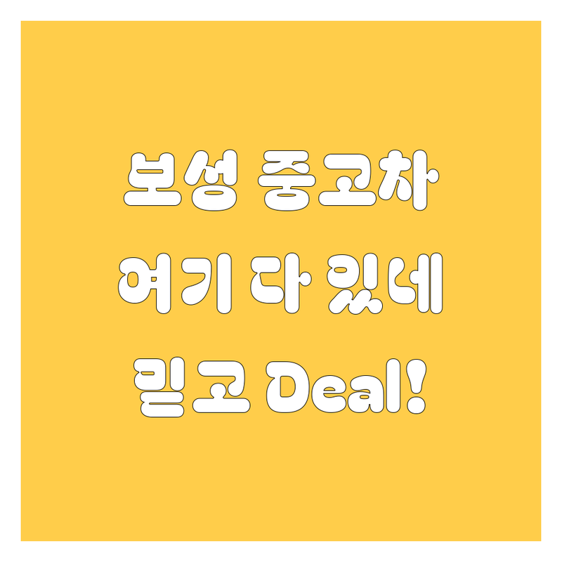 보성에서 믿을 만한 중고차, 여기서 다 찾았다! 😎
