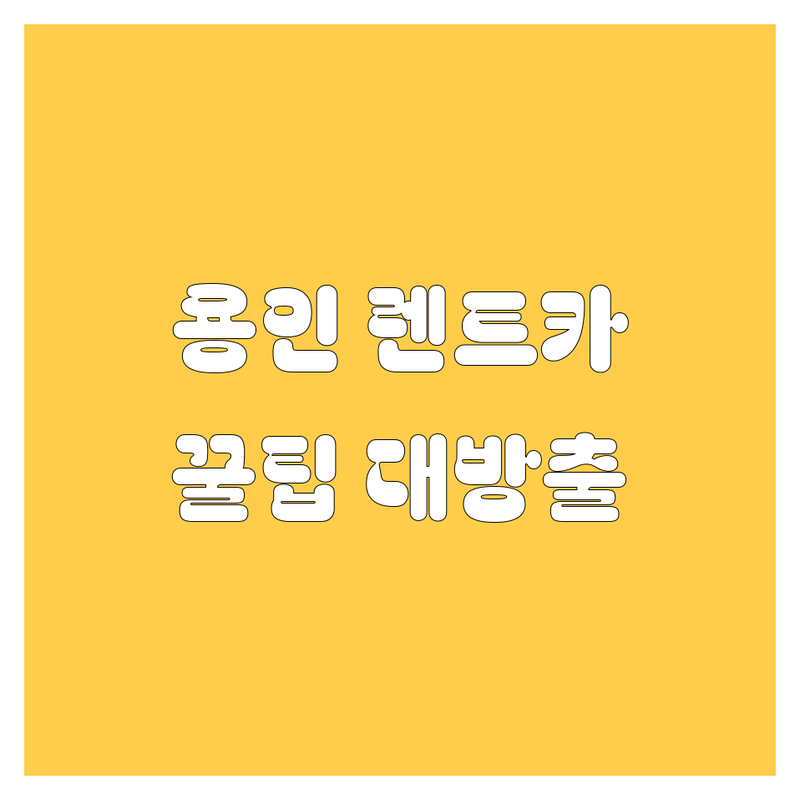 용인 렌트카, 🚗💨 어디서 빌려야 후회 안 할까? 20대 욜로족의 렌트카 완전정복 😎