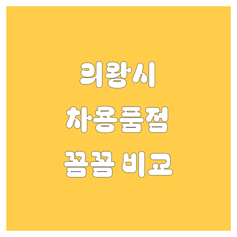 의왕시 자동차용품, 믿고 맡길 수 있는 곳은 어디? 꼼꼼 비교 분석!