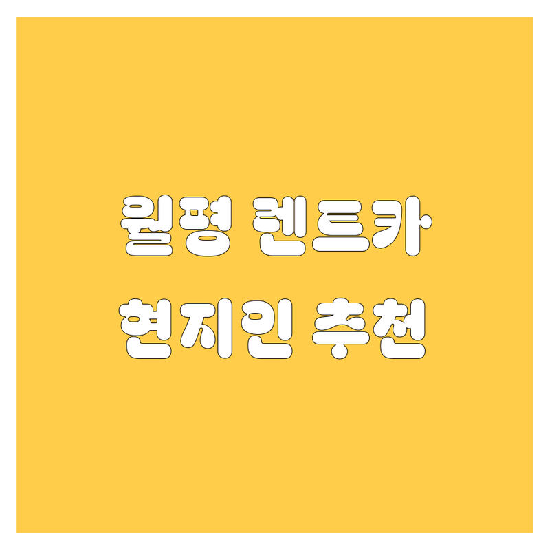 대전 월평 렌트카 정보 모음 | 현지인이 추천하는 BEST 선택
