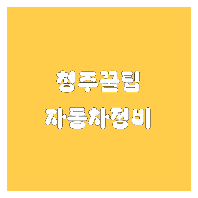청주 자동차 꿀팁 대방출! 🚗 중고차부터 타이어, 유리까지 완벽 가이드