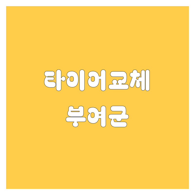 부여군 타이어 교체, 꼼꼼 비교하고 스마트하게 선택하세요!