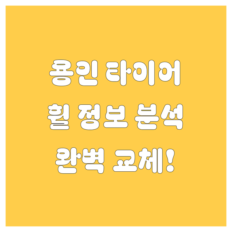 용인 타이어 교체, 휠 정보 완벽 분석!