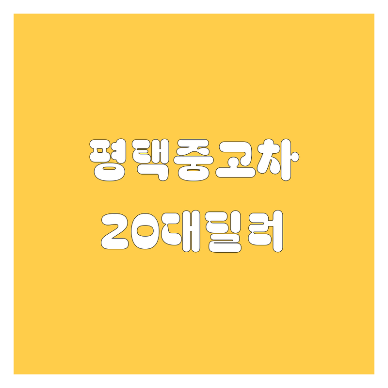 평택 중고차, 20대 딜러가 깐깐하게 비교해드립니다 🚗💨