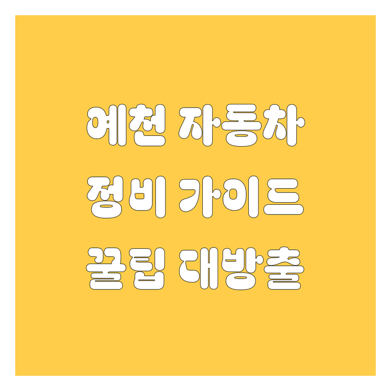 예천 자동차 서비스 가이드