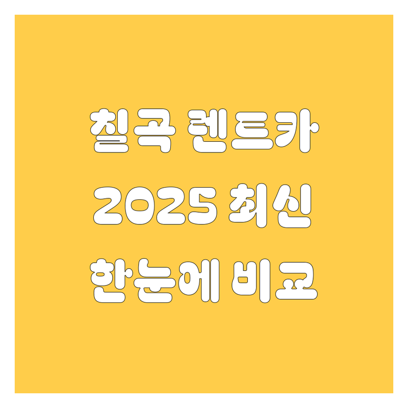 대구 칠곡 렌트카 한눈에 비교 | 2025년 최신 정보 총정리
