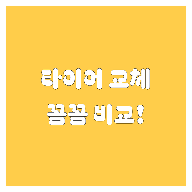 진주 타이어 교체, 꼼꼼 비교하고 선택하세요! 🚗💨