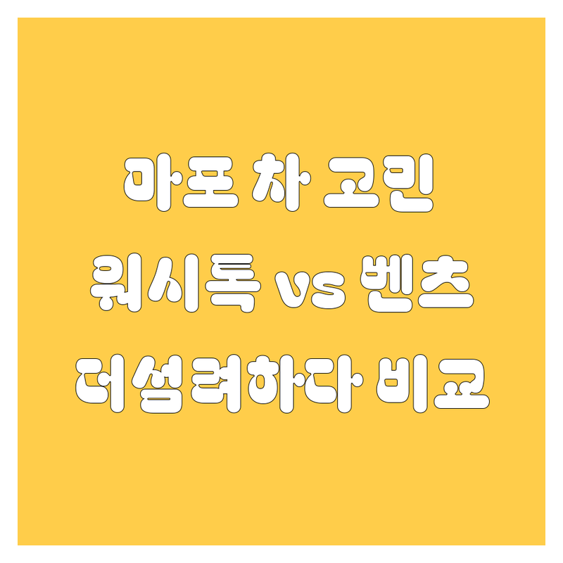 마포에서 자동차 고민 끝! 워시톡 홍대점, 한성벤츠 서비스센터, 더섬려하다 비교 분석