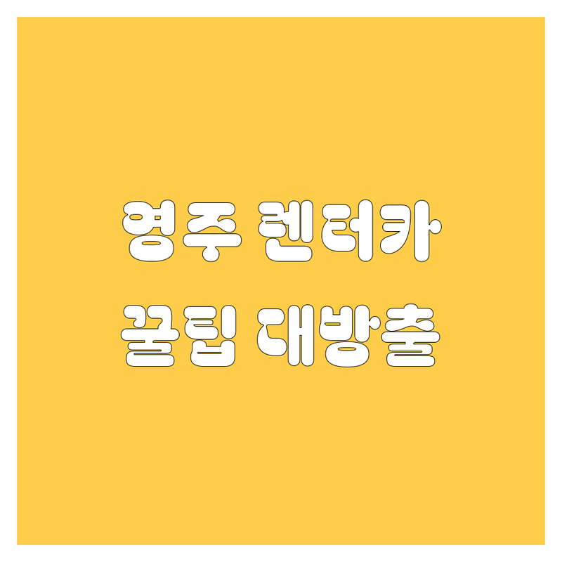 영주 렌터카, 어디서 빌려야 후회 없을까? 🚗💨 2025년 꿀팁 대방출!