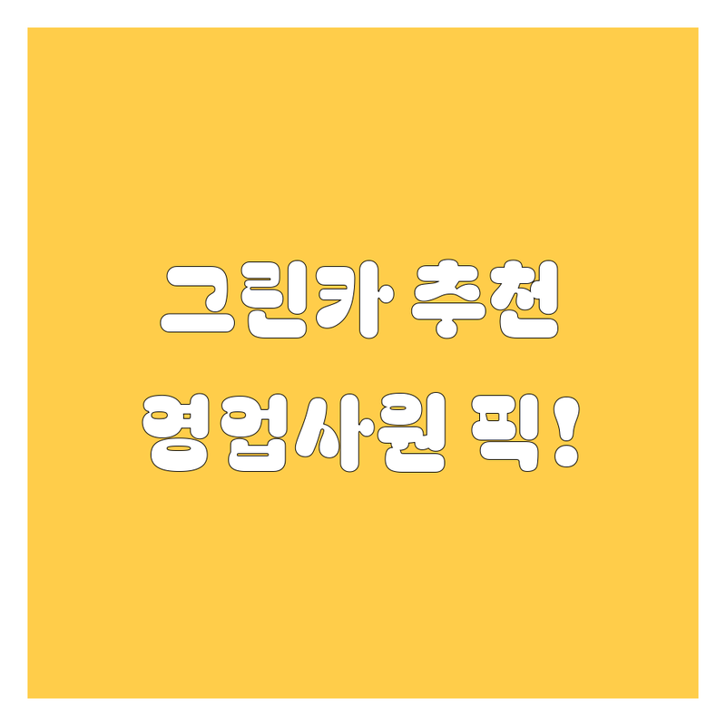 제주 그린카, 20대 영업사원이 팍팍 추천!
