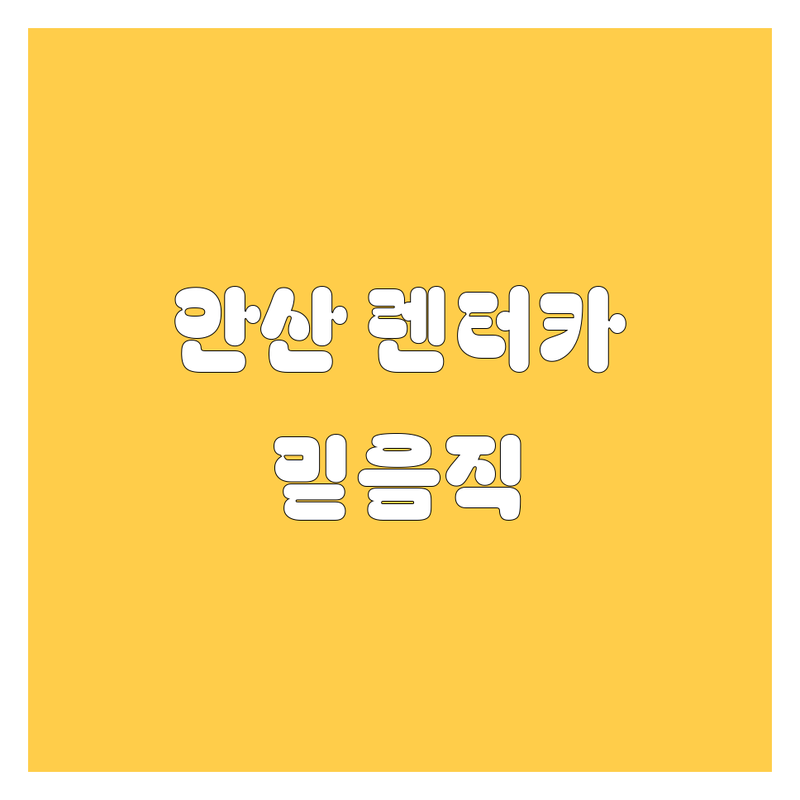 안산 렌터카, 믿음직한 선택! 2024 최신 업체 정보 총정리