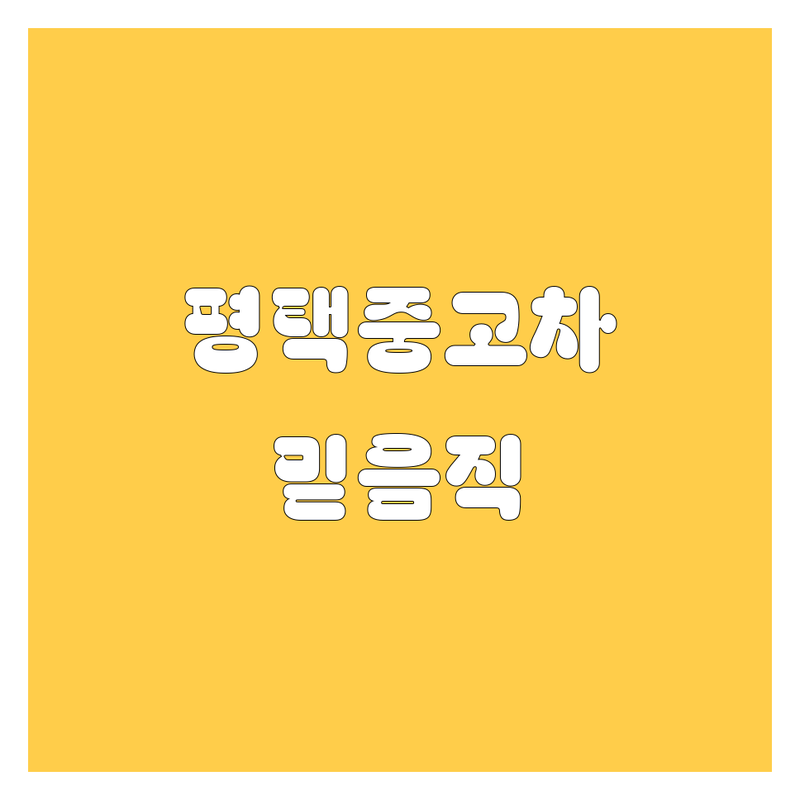 평택 중고차, 🚗 믿음직한 선택! | 2024년 최신 정보 총정리