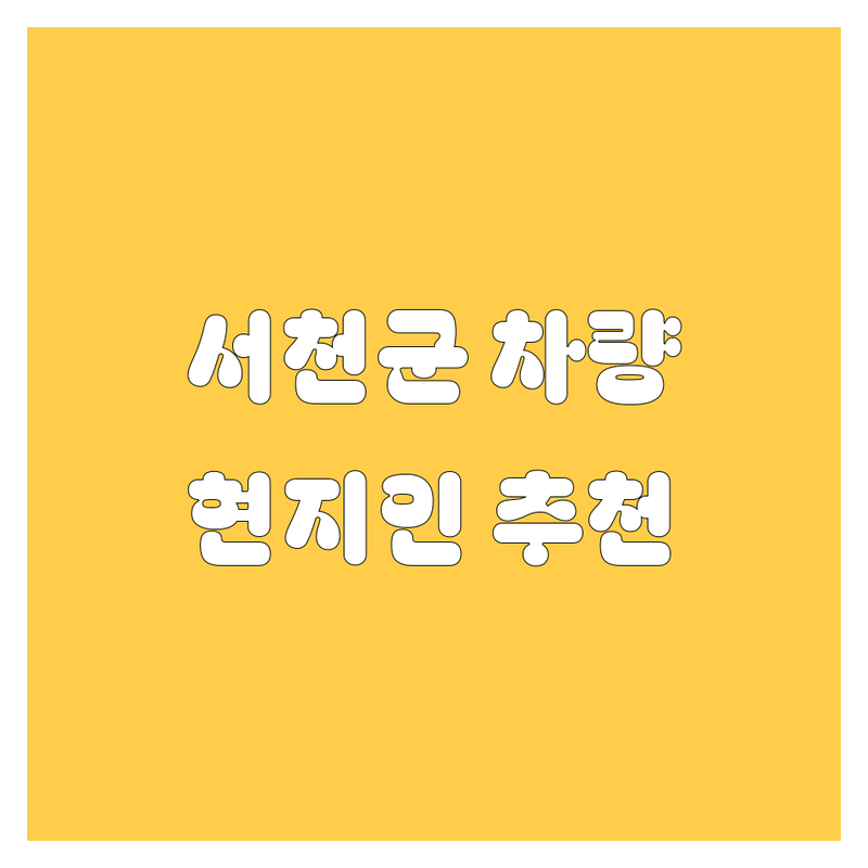 서천군 자동차 가이드 | 현지인이 추천하는 BEST 선택