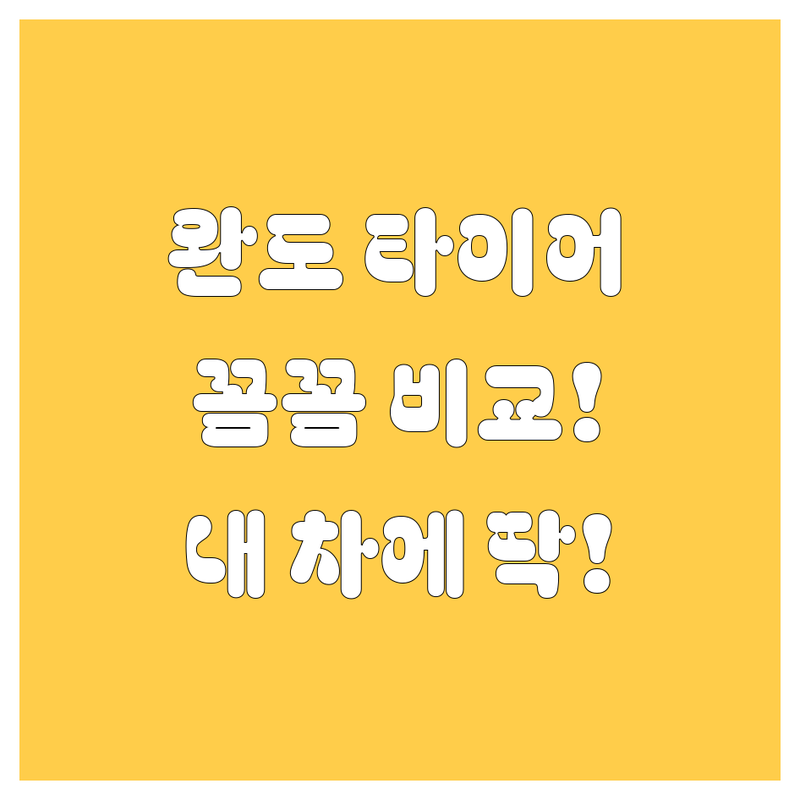 완도 타이어 교체, 꼼꼼 비교! 내 차에 딱 맞는 타이어 찾기