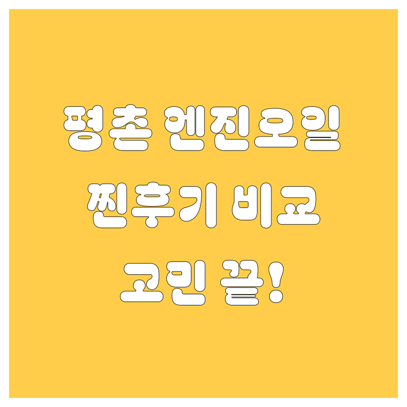 평촌 엔진오일, 어디서 갈지 고민 끝! 2024년 찐후기 업체 비교