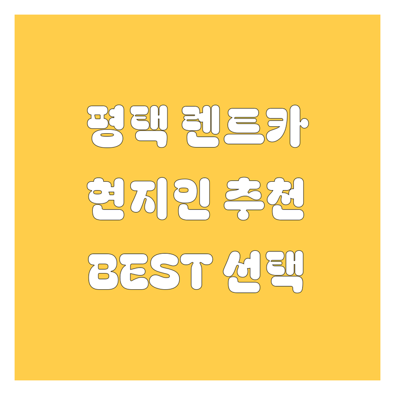 평택 렌트카 정보 모음 | 현지인이 추천하는 BEST 선택