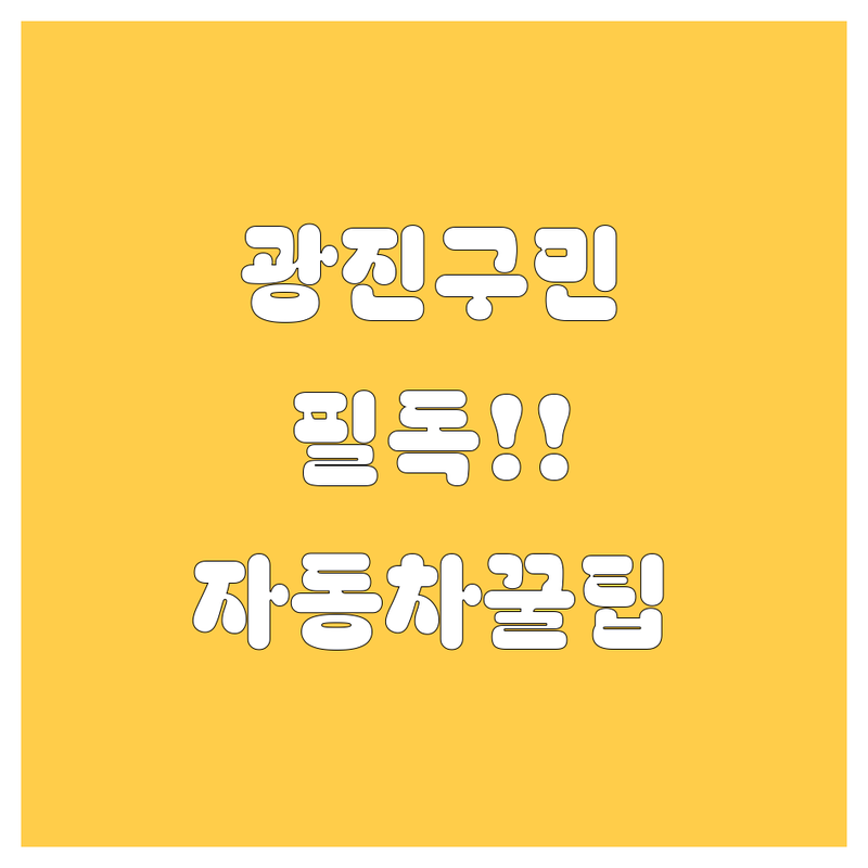 광진구 자동차 고민 해결! 2024 최신 정보 총정리