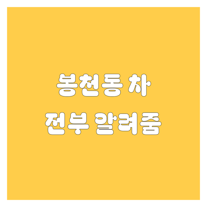 봉천동 자동차 관리 가이드 | 세차부터 운전 연습까지