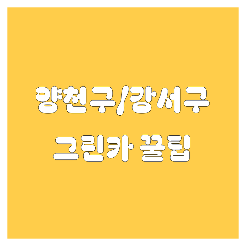 🚗 양천구/강서구 그린카, 200% 활용법! (feat. 20대 찐카 전문가) 🛠️