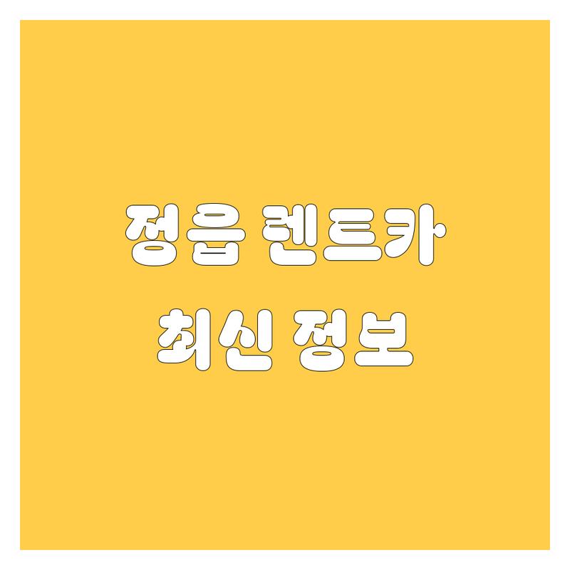 정읍 렌트카 한눈에 비교 | 2024년 최신 정보 총정리