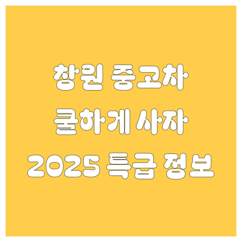 창원 중고차, 쿨하게 사는 법! 🚗💨 2025년 특급 정보 대방출