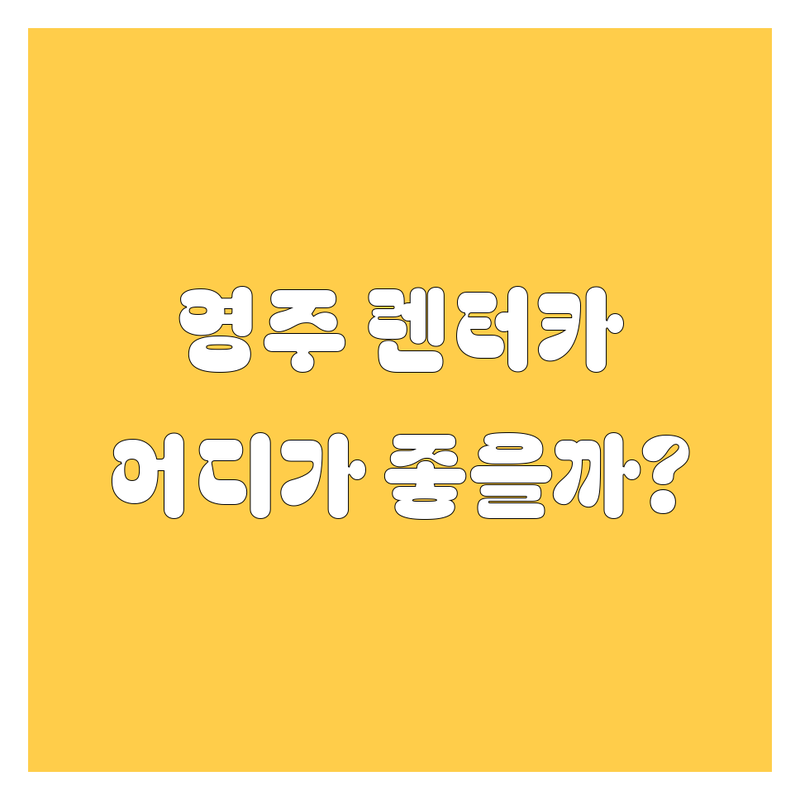 영주 렌터카, 어디서 빌려야 후회 없을까? 🚗💨 현지인이 깐깐 비교!