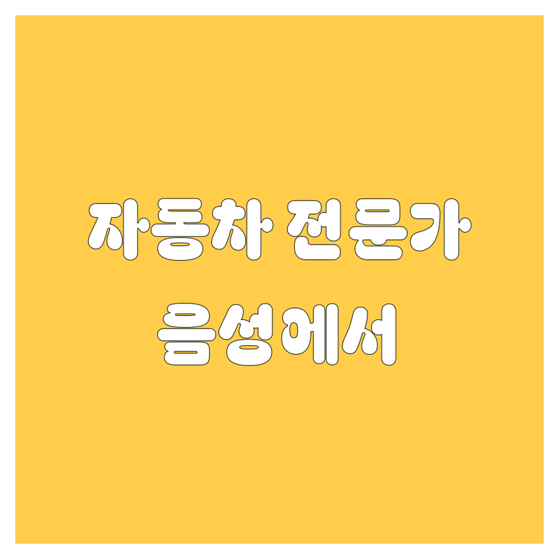 음성에서 믿고 맡길 자동차 전문가를 찾으신다면?