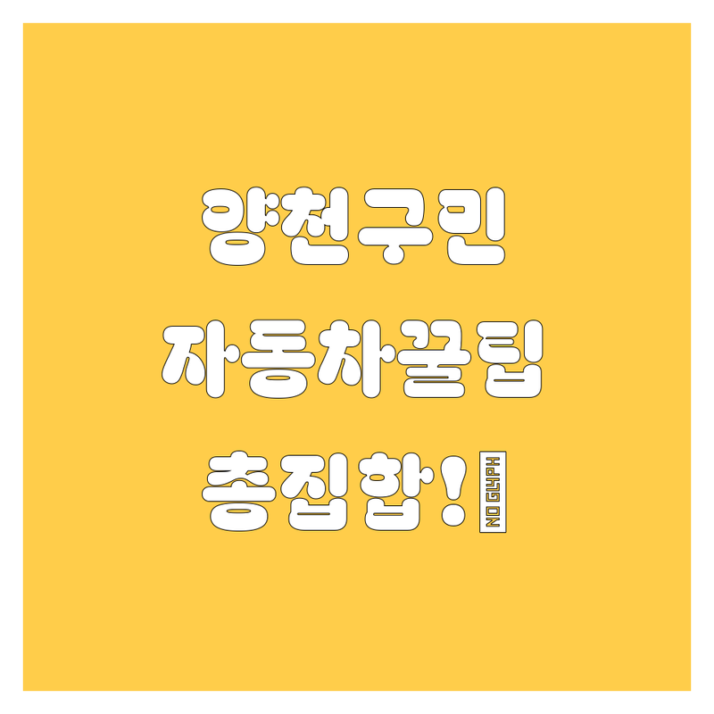 양천구 자동차, 꽉 잡았다! 🚗 | 세차부터 튜닝까지, 속 시원한 정보 제공!