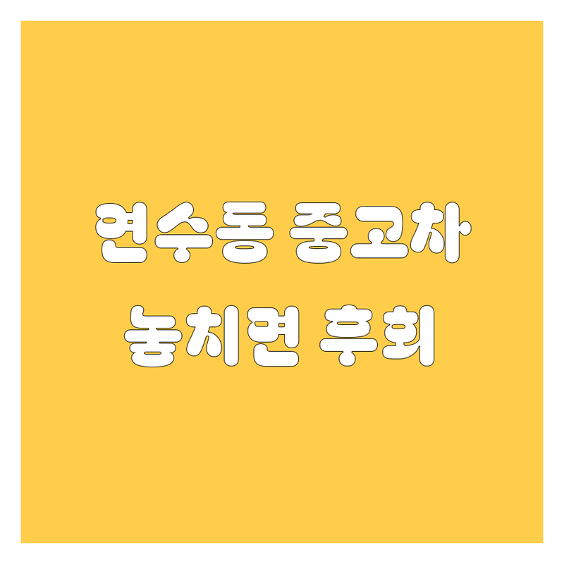 연수구 연수동 중고차, 🚗 놓치면 후회! 💯 직접 방문 후기