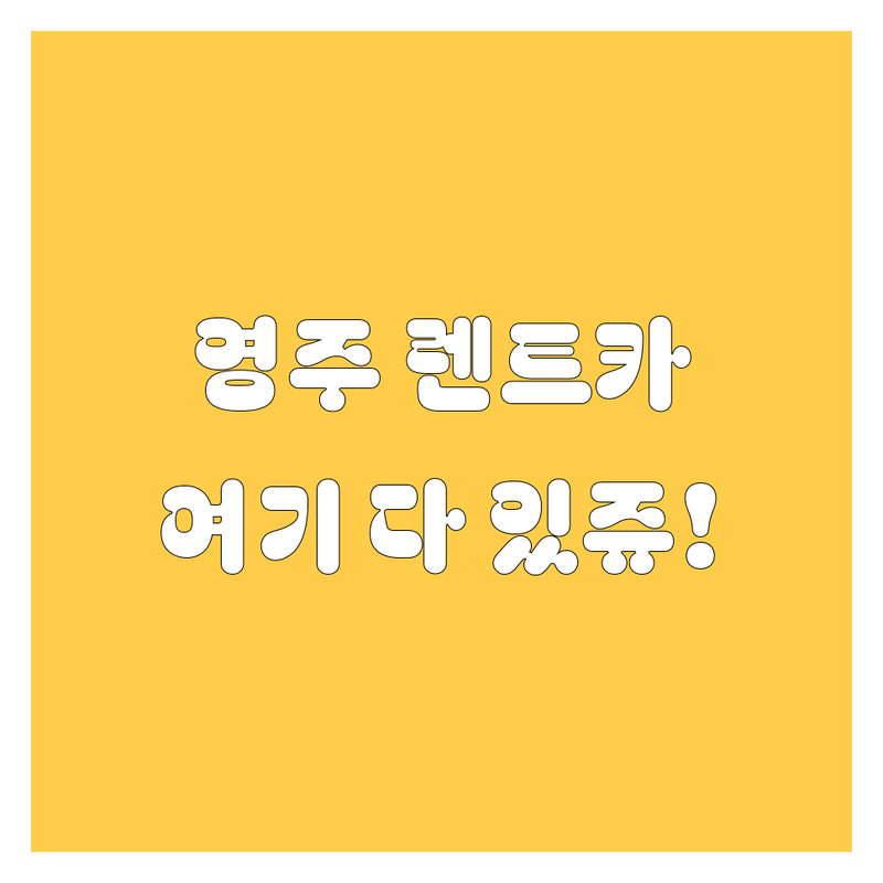 영주 렌트카, 믿고 맡길 곳 여기 다 있쥬! 가격부터 서비스까지 완벽 비교!