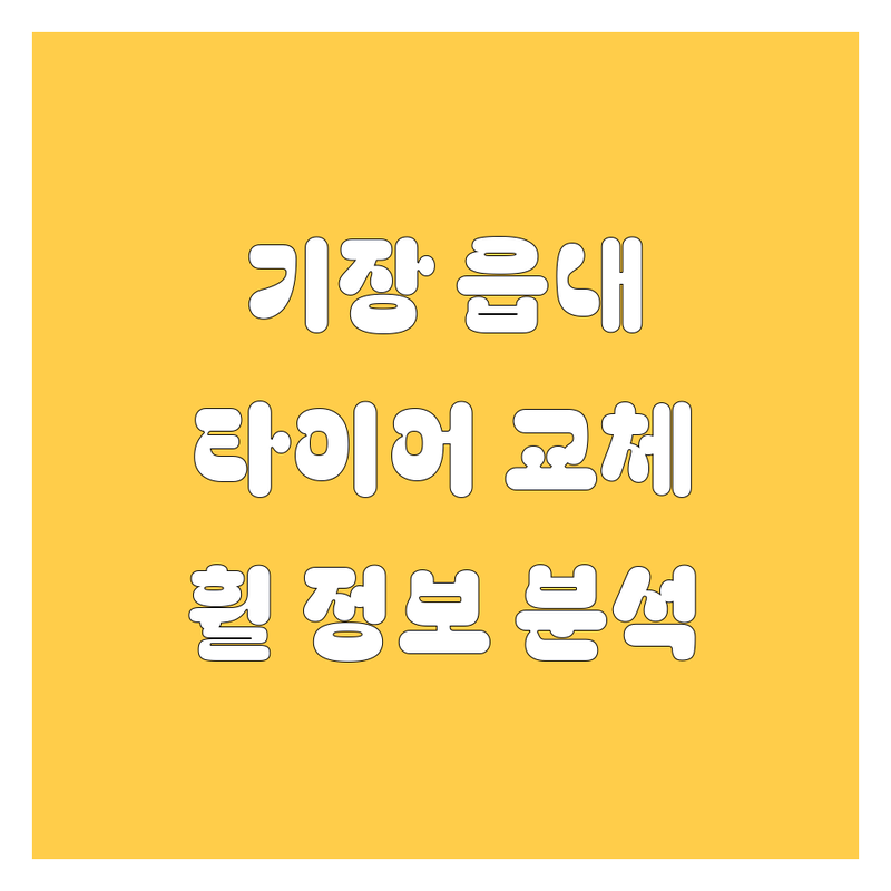 기장 읍내 타이어 교체, 휠 정보 완벽 분석