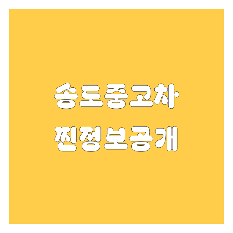 송도중고차, 믿고 살 수 있는 곳은 어디? 2025년 찐정보 공개!